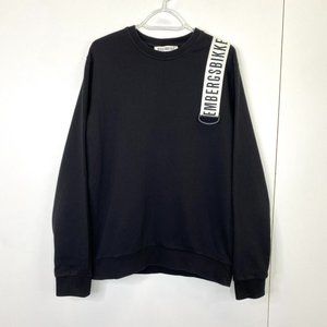 Bikkembergs Sweatshirt Mens Size Medium Black Long Sleeve Pullover Crew Neck